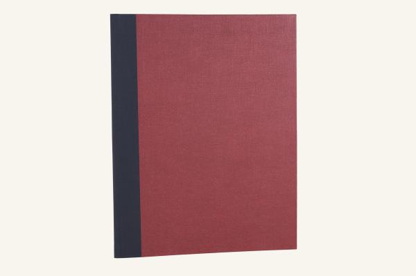 Notenmappe 35 x 27 cm, weinrot, Leinen schwarz